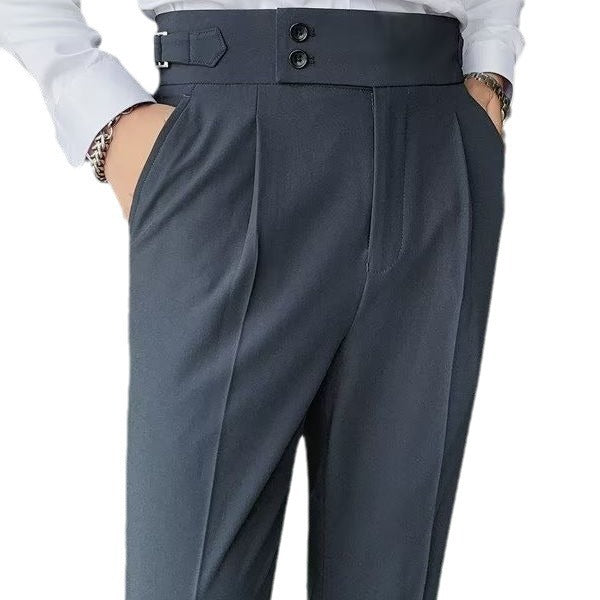 Savile High-Rise Wool-Blend Trousers – Black, Brown, Gray & White