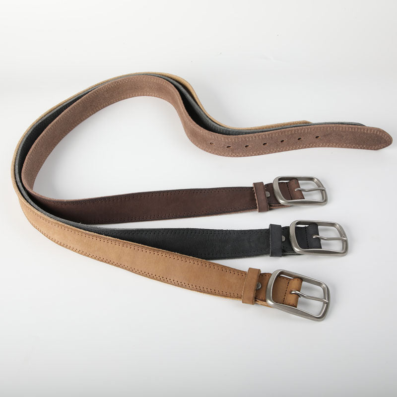 Distressed Soft Original Cowhide Men's Belt Leather Retro