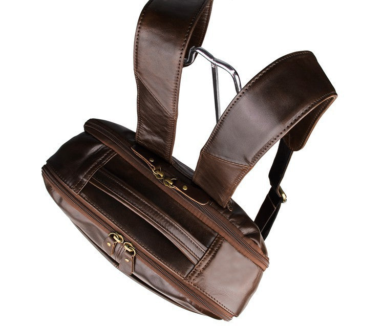 Leather computer backpack