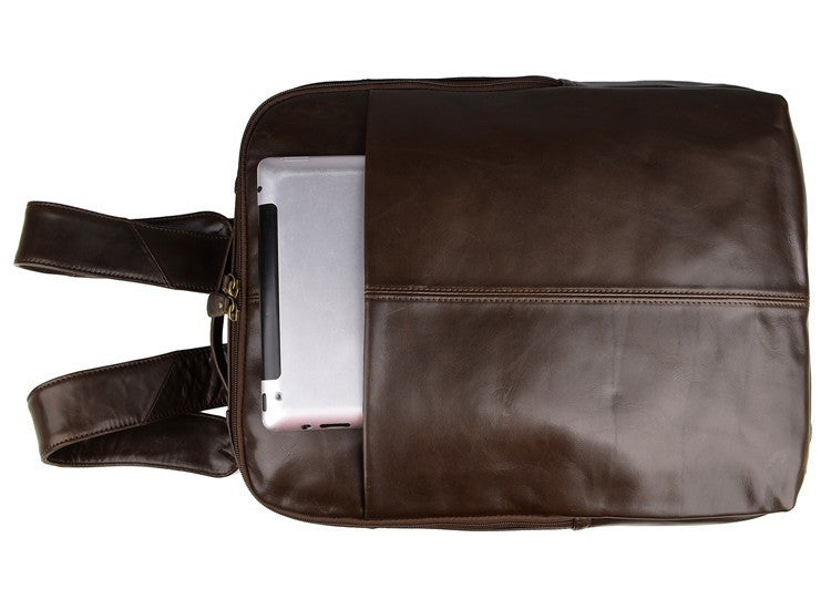 Leather computer backpack