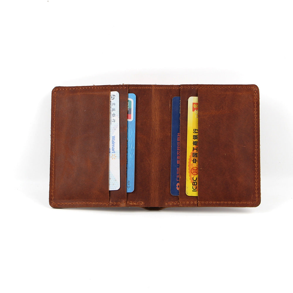 Men's simple short leather wallet formal and casual