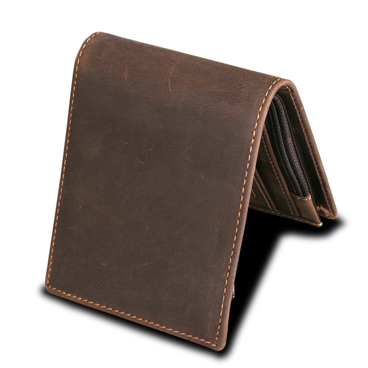 RFID Men's Wallet, Leather Wallet,Horse Leather Short Casual Wallet