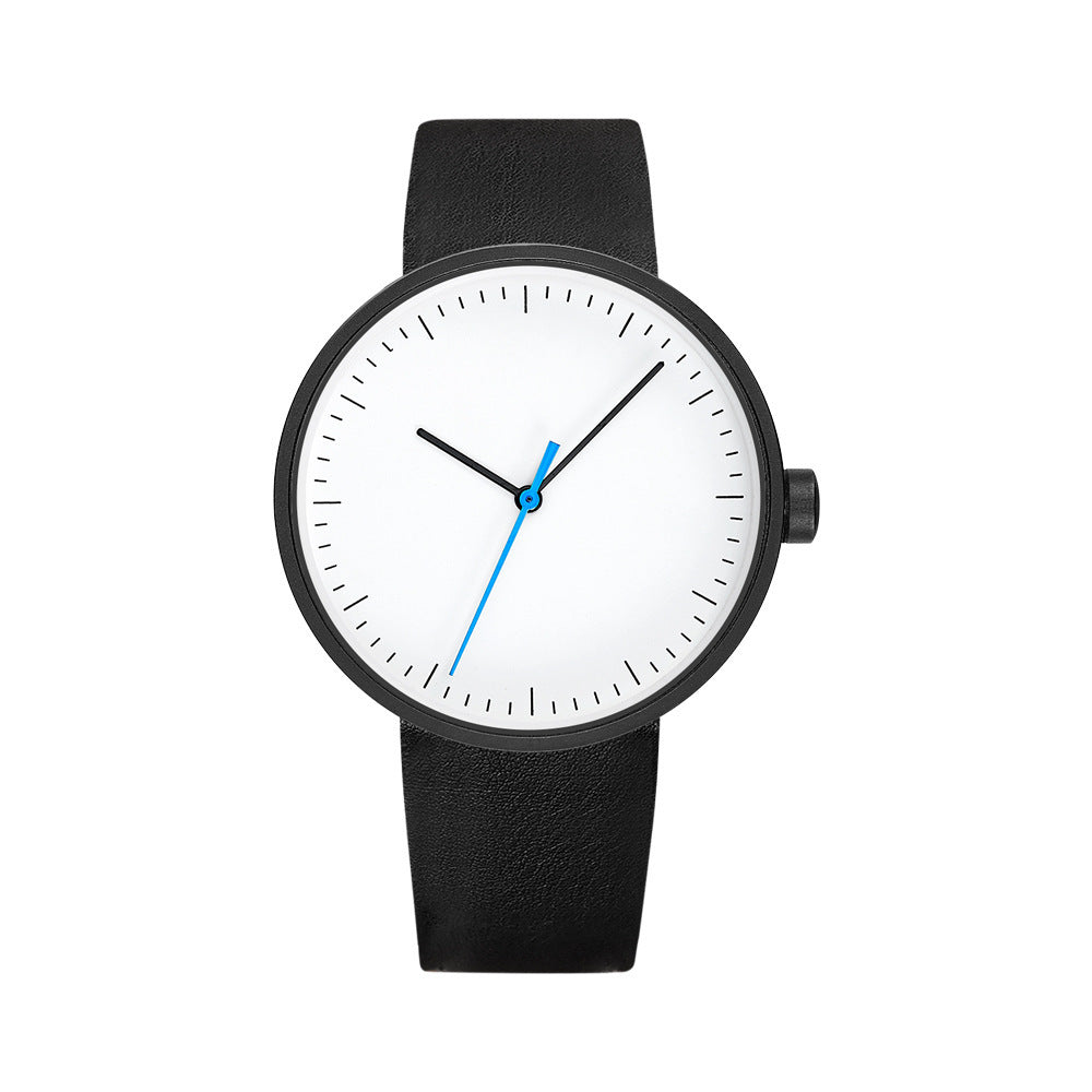 Men's simple and casual wear leather strap watch