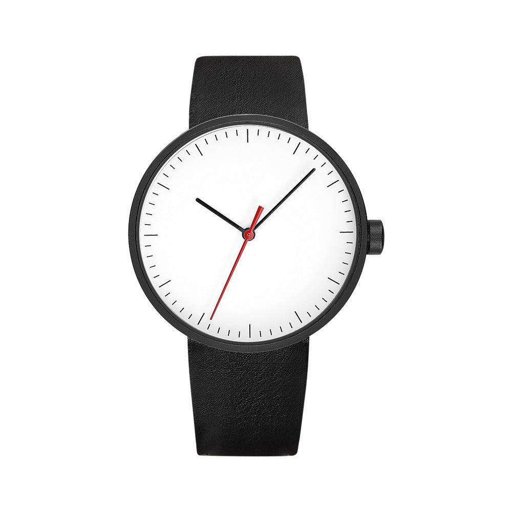 Men's simple and casual wear leather strap watch