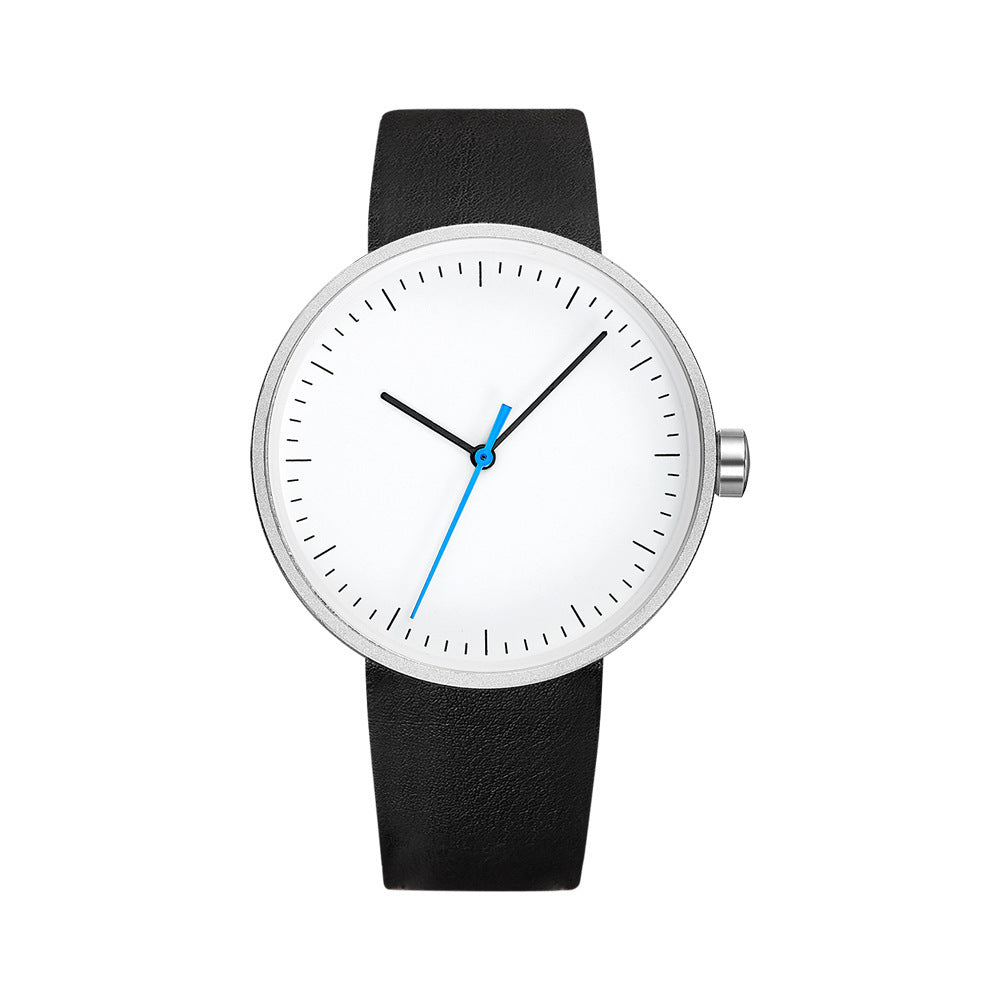 Men's simple and casual wear leather strap watch