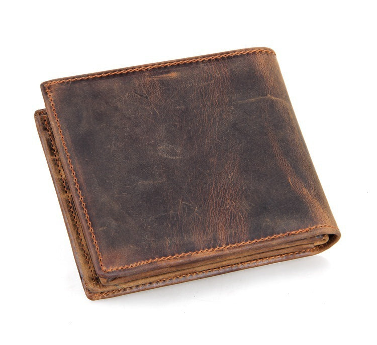 Men horse Leather short wallet