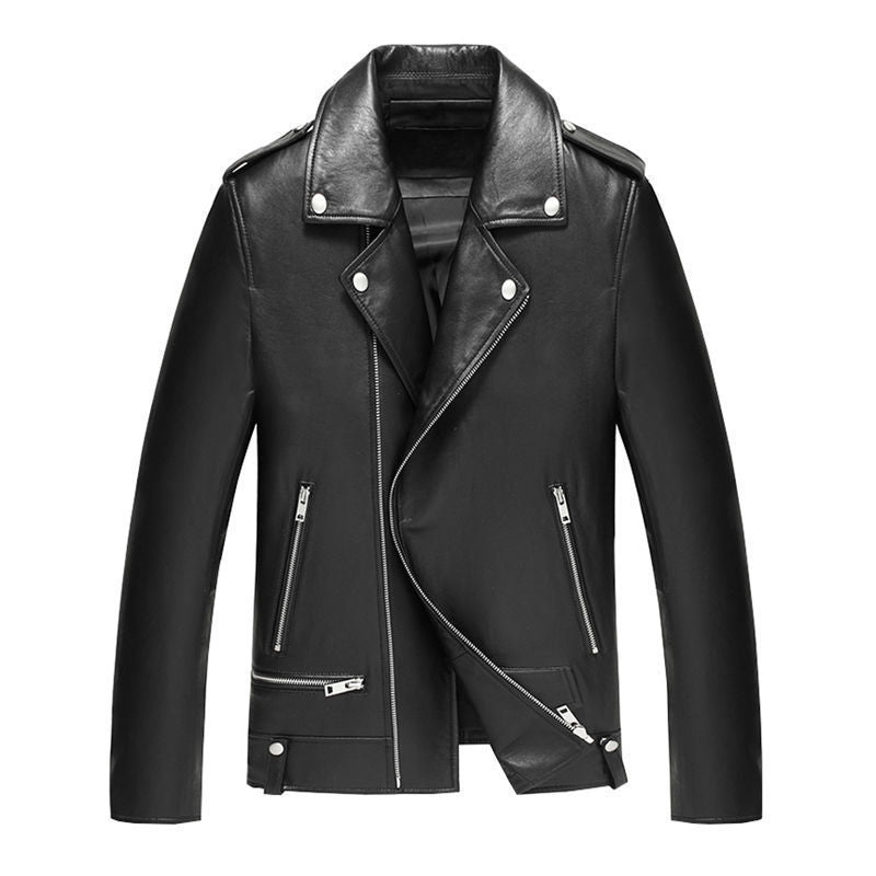 Men's sheepskin biking jacket