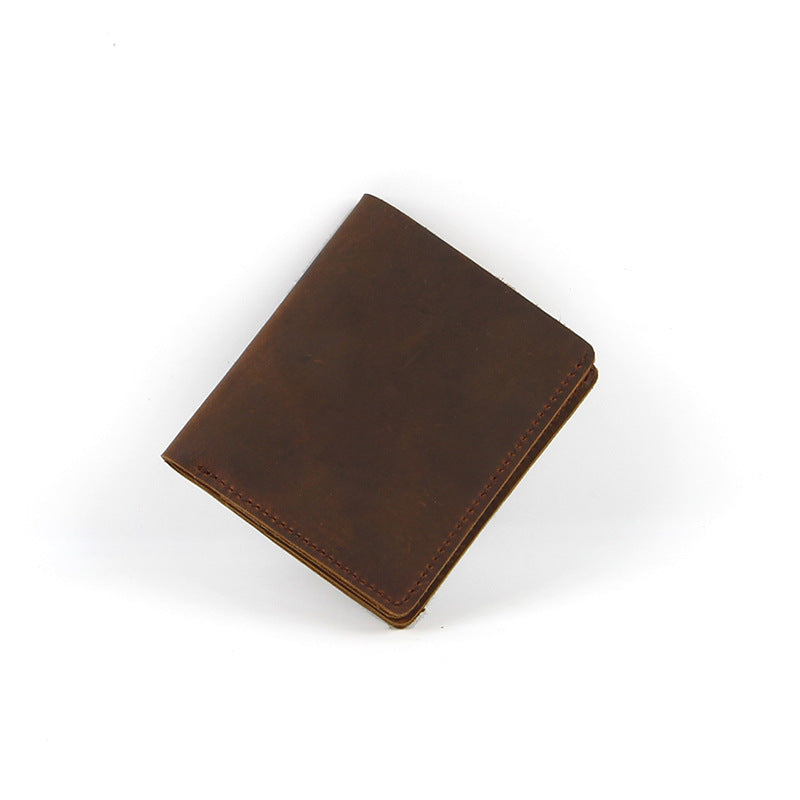 Men's simple short leather wallet formal and casual