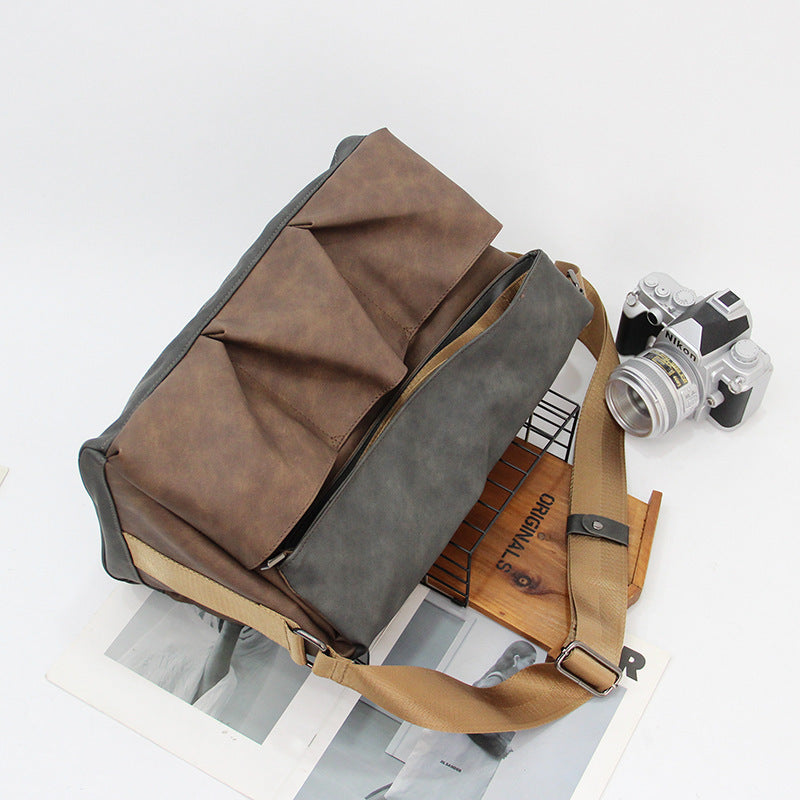 Men's Shoulder simple leather bag