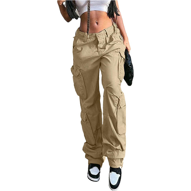 Women High Waist six pockets cargo pants