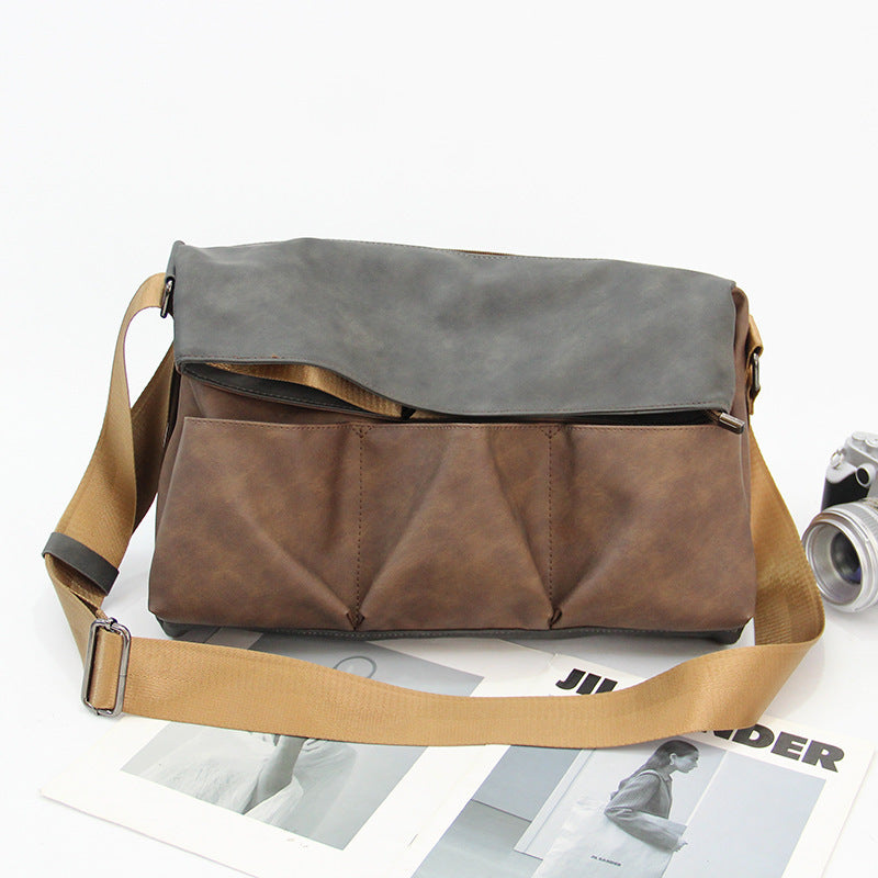 Men's Shoulder simple leather bag
