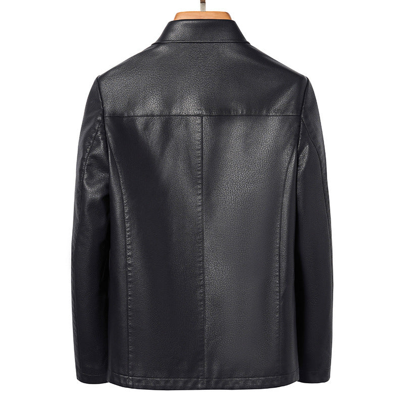 Lapel Ecological Real Leather Coat Men