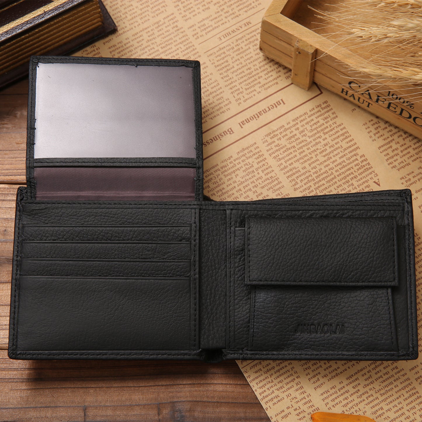 Men's simple leather wallet for formal and casual