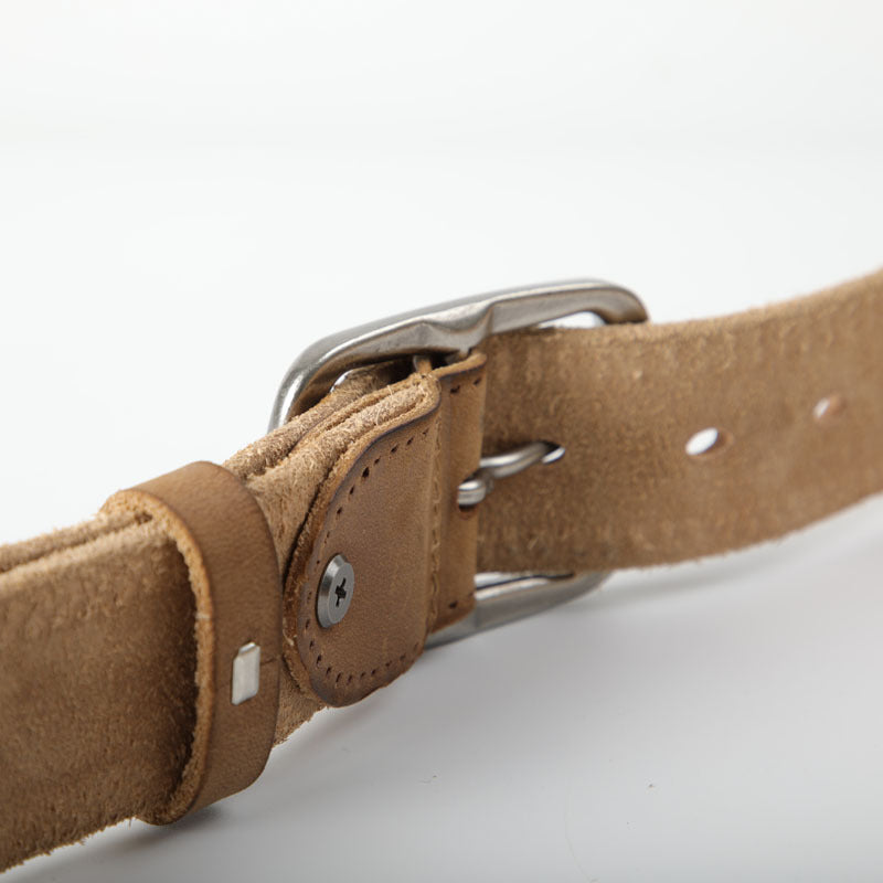 Distressed Soft Original Cowhide Men's Belt Leather Retro