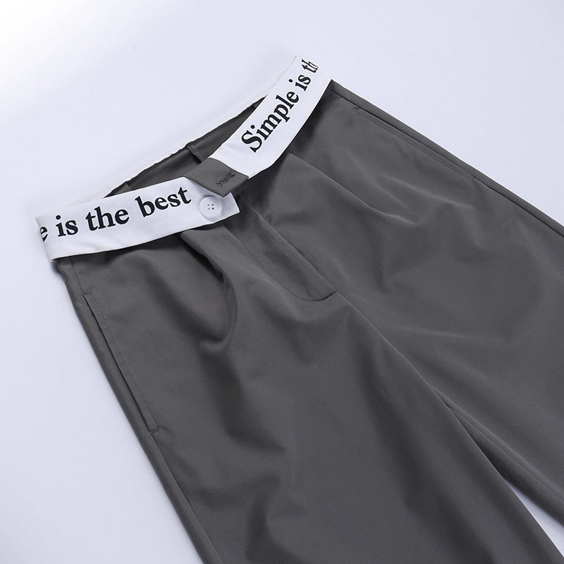 Knitted High Waist Loose Trousers