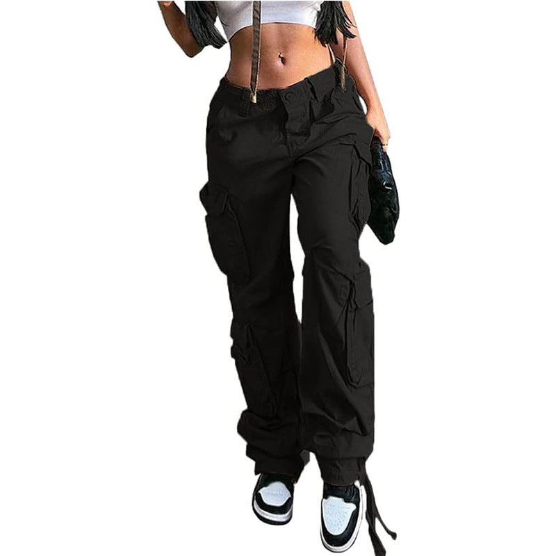 Women High Waist six pockets cargo pants