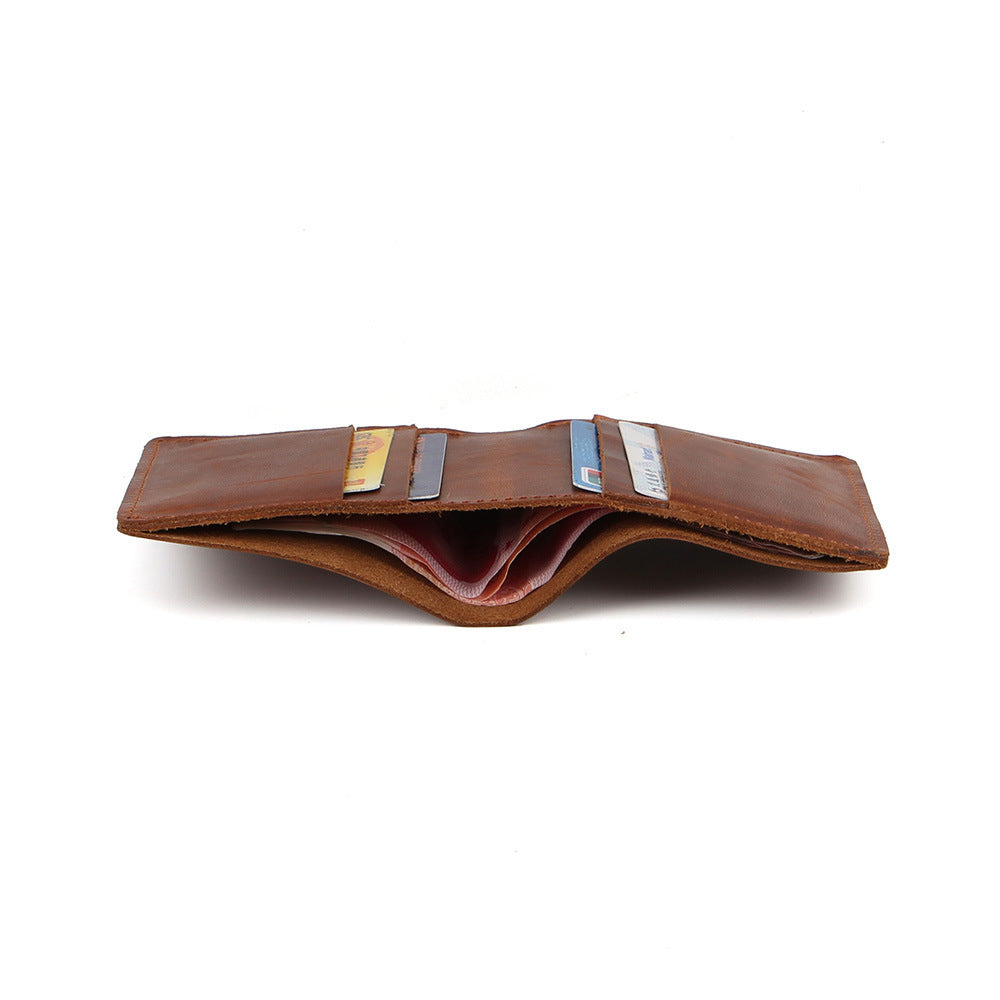 Men's simple short leather wallet formal and casual