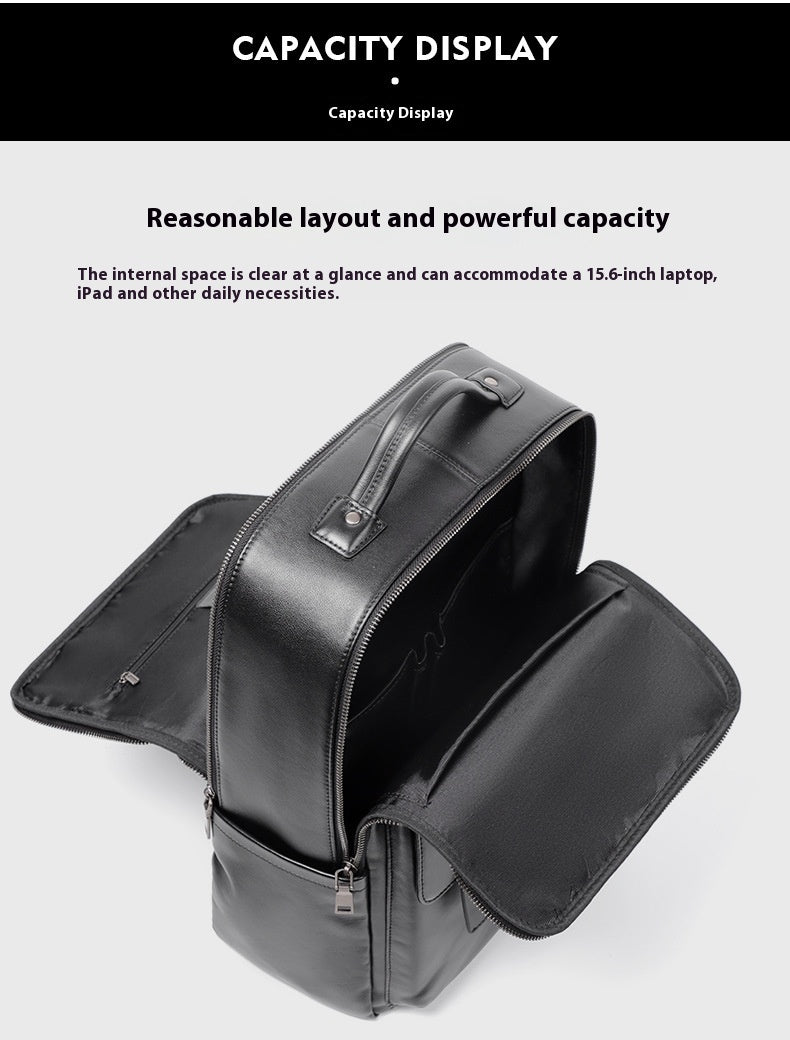 Spacious capacity leather bag
