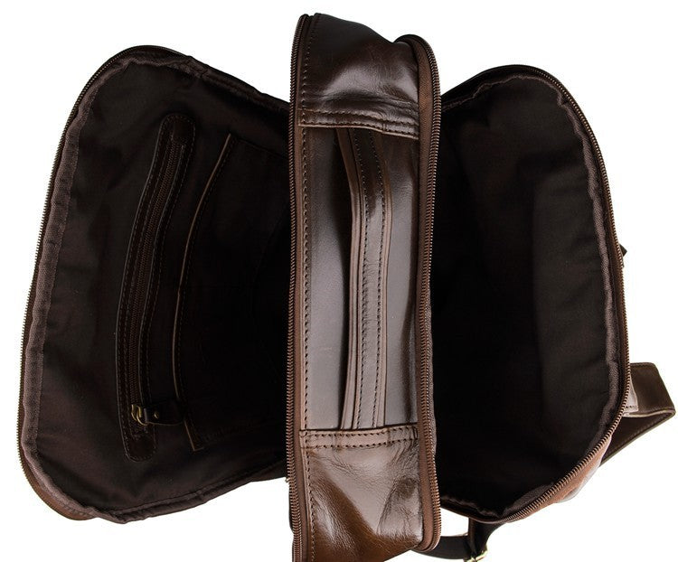 Leather computer backpack