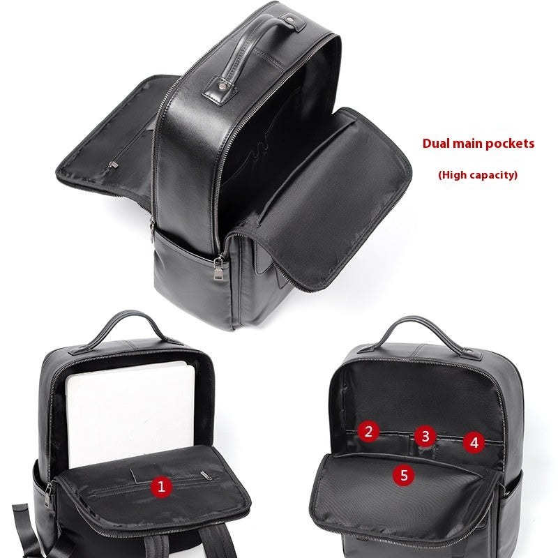 Spacious capacity leather bag