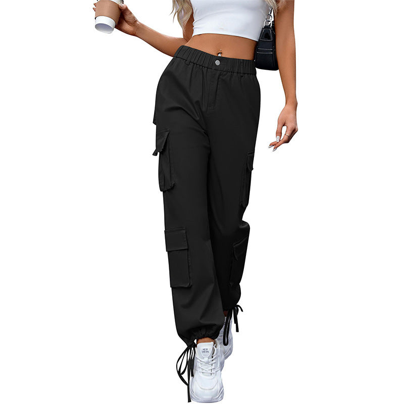 Women High Waist six pockets cargo pants