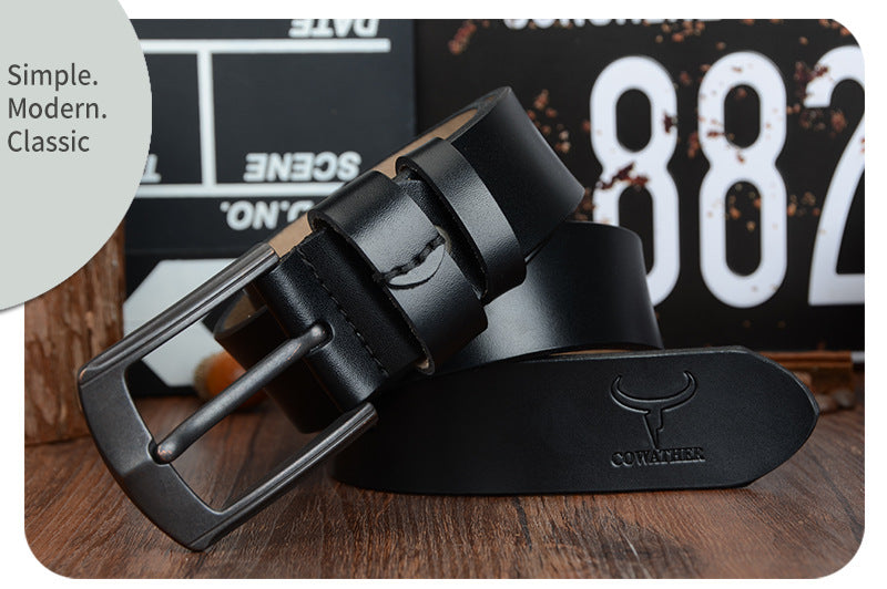 Dynamic buckle leather belt