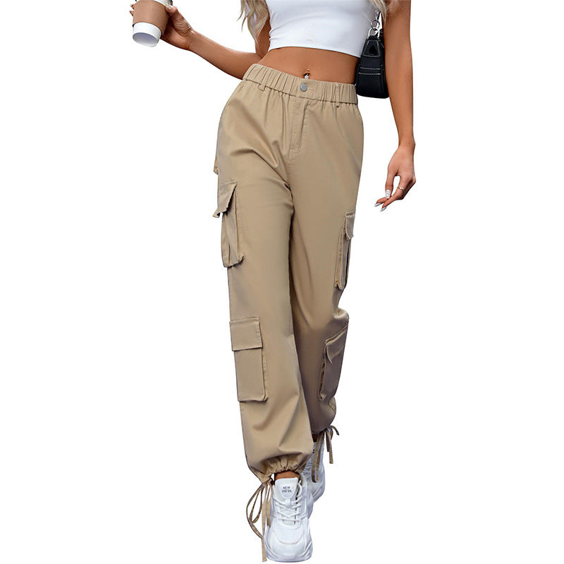 Women High Waist six pockets cargo pants