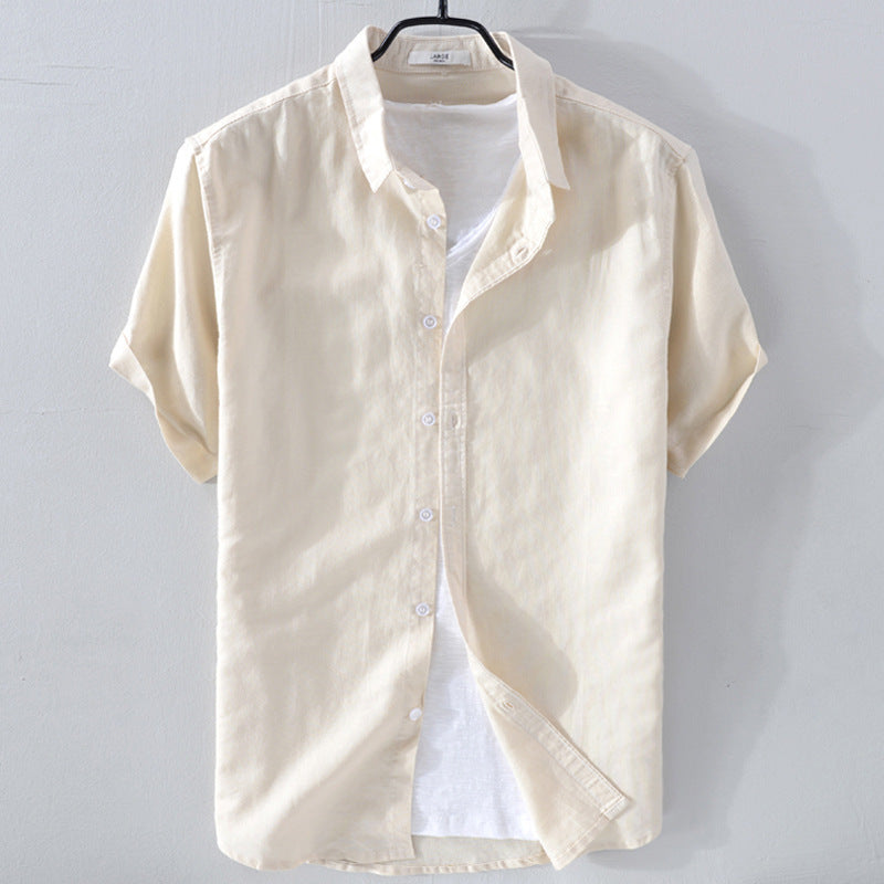 Short Sleeve Breathable Pure Shirt For Men