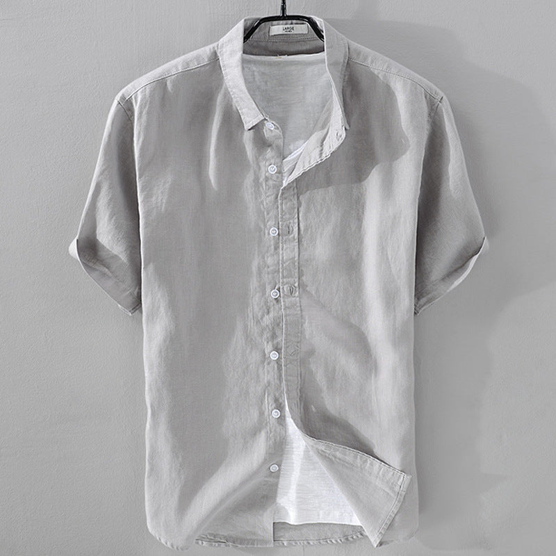 Short Sleeve Breathable Pure Shirt For Men
