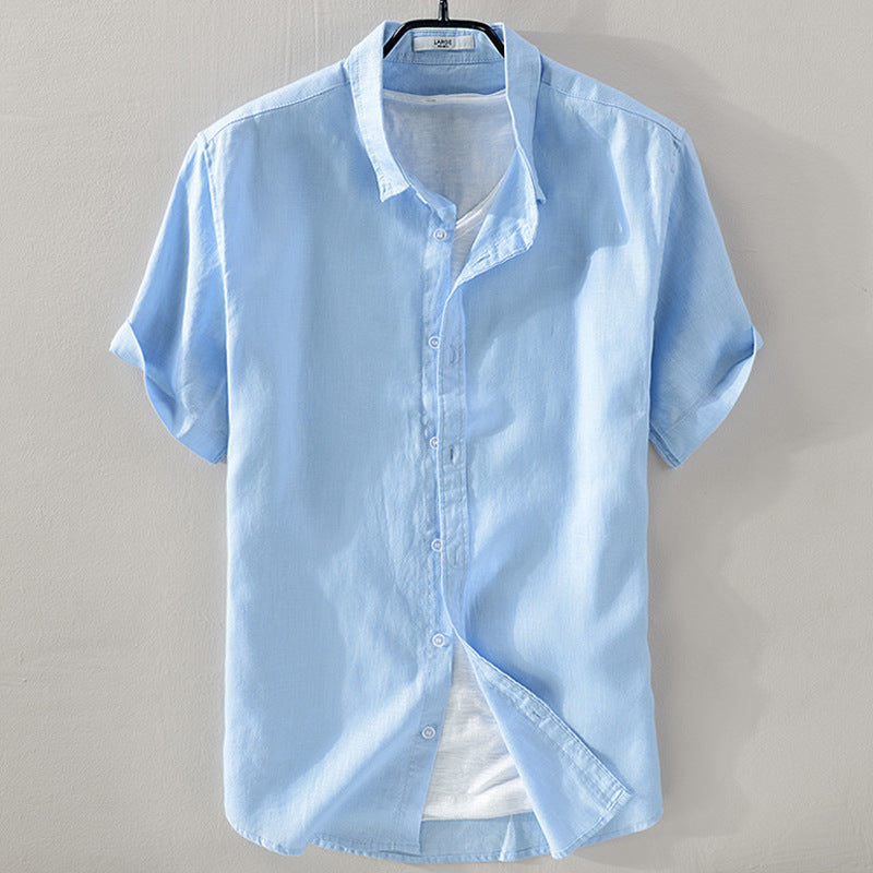 Short Sleeve Breathable Pure Shirt For Men