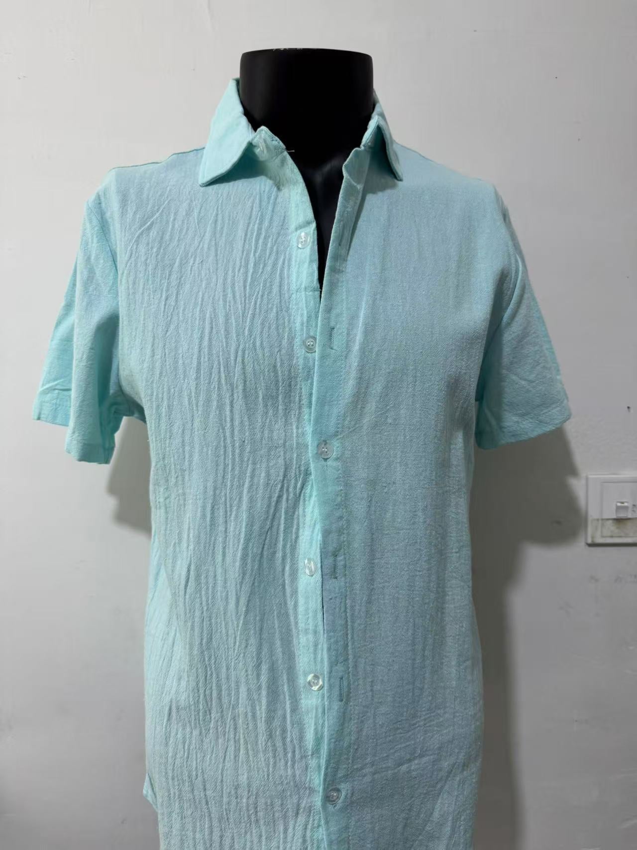 Short Sleeve Breathable Pure Shirt For Men
