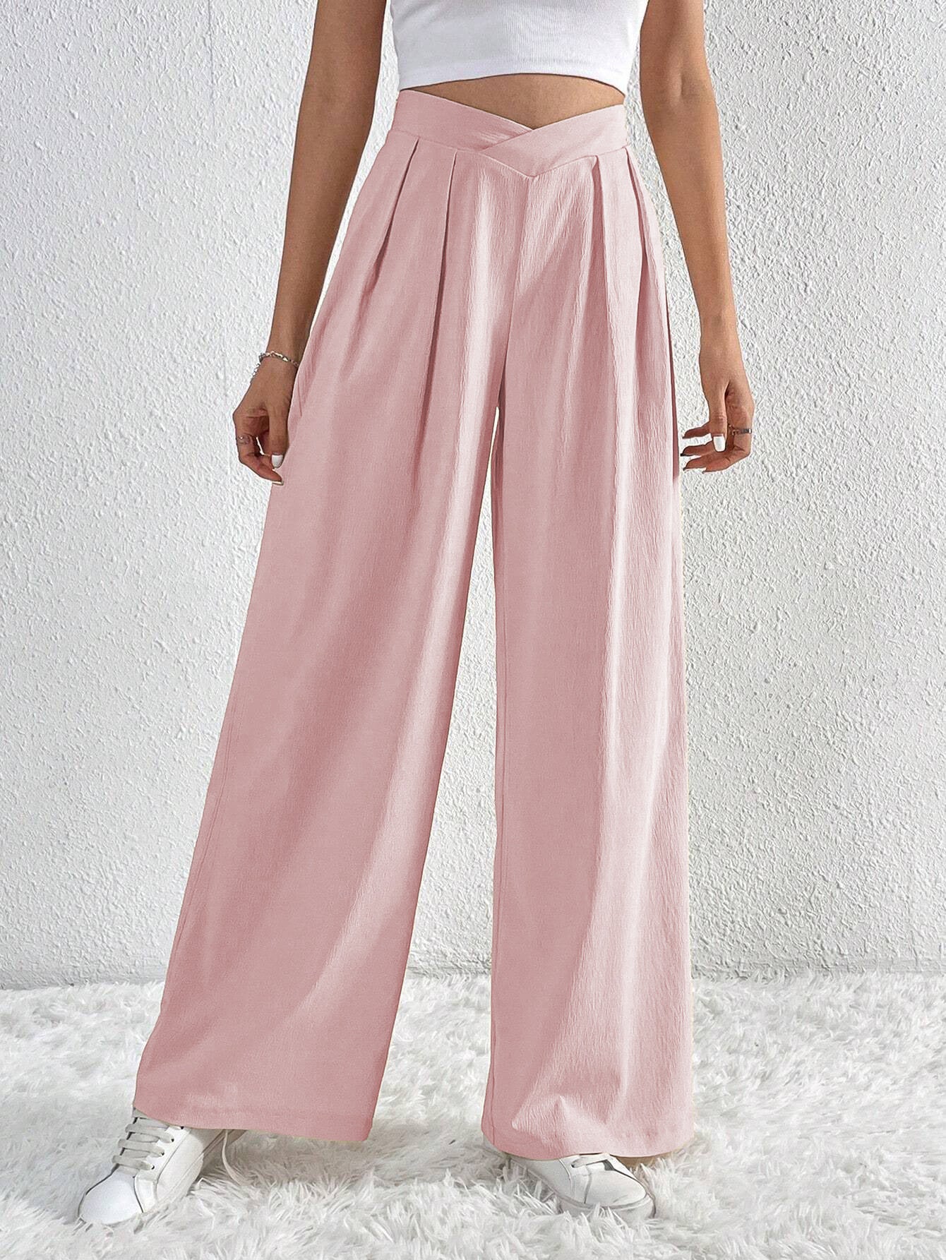 Pleated Casual Wide-leg women'sPants