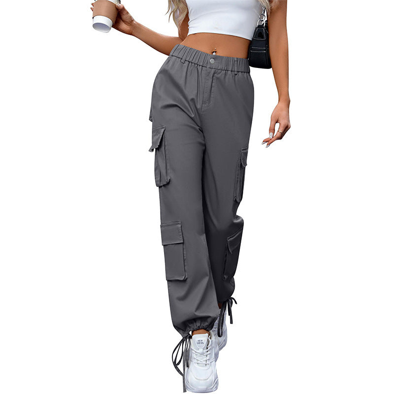 Women High Waist six pockets cargo pants
