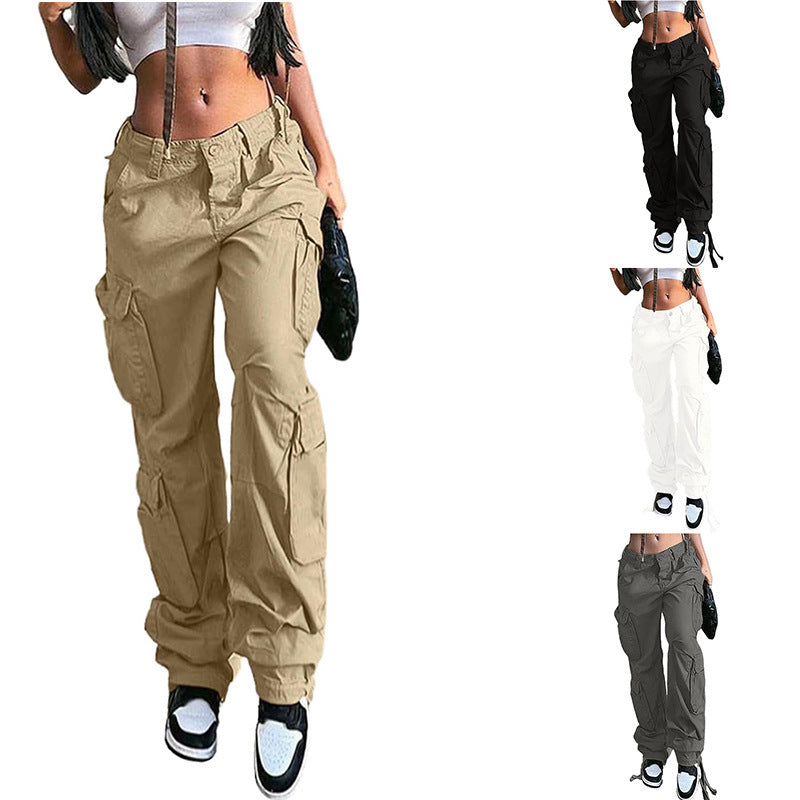 Women High Waist six pockets cargo pants