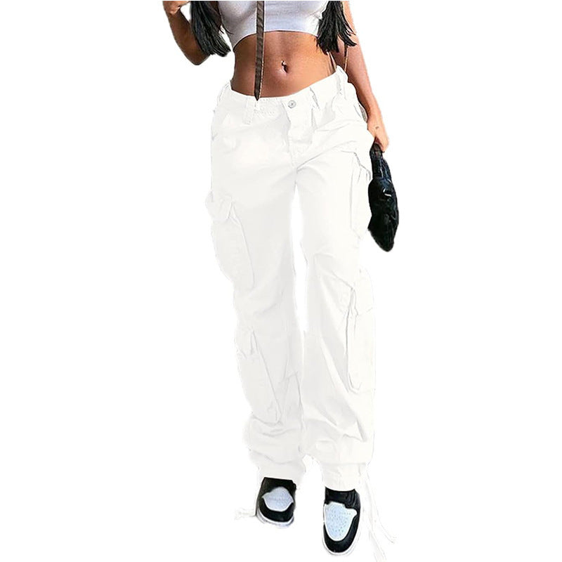 Women High Waist six pockets cargo pants