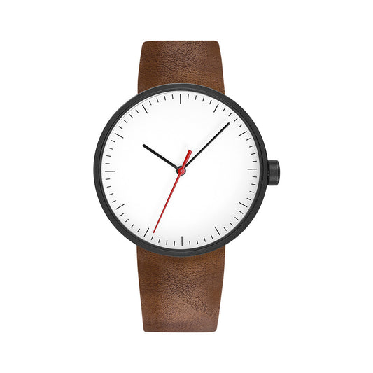 Men's simple and casual wear leather strap watch