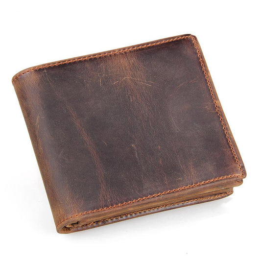 Men horse Leather short wallet