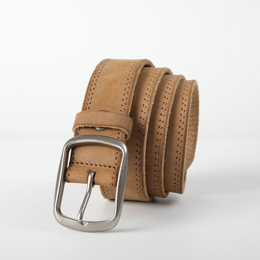 Distressed Soft Original Cowhide Men's Belt Leather Retro