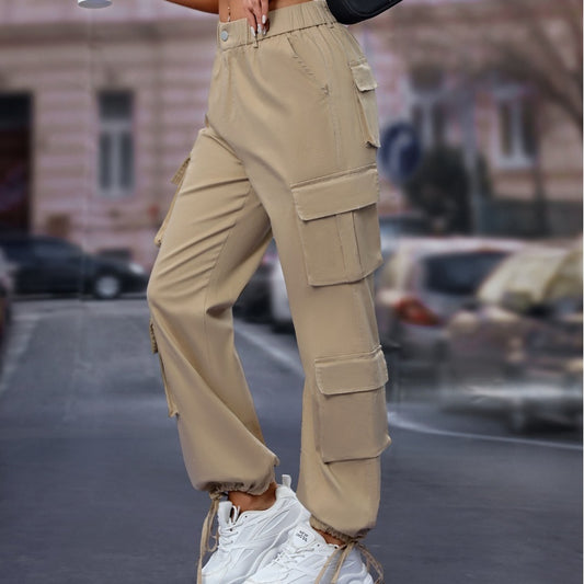 Women High Waist six pockets cargo pants
