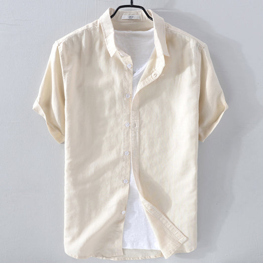 Short Sleeve Breathable Pure  Shirt For Men