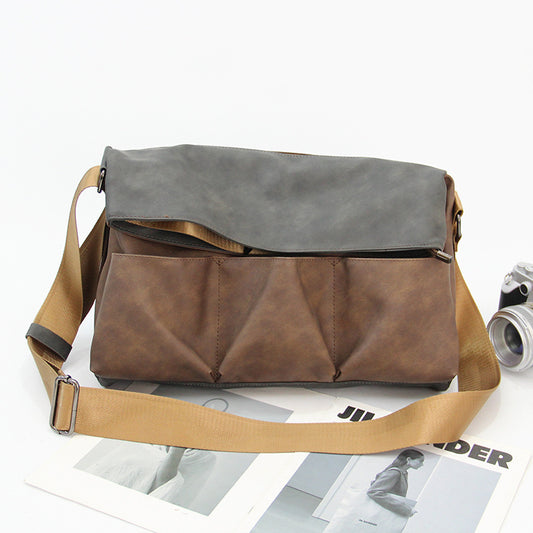 Men's Shoulder simple leather bag