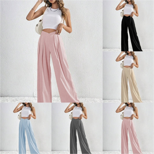 Pleated Casual Wide-leg  women'sPants